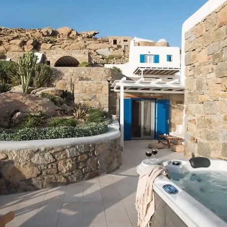 Romantic Mykonian Oasis With Jacuzzi & Sea View شقة Houlakia (Mykonos)